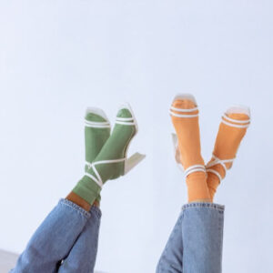 A pair of shoes with a pair of scissors on them